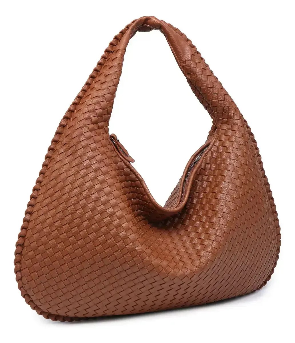 Bolsa de Ombro Couro Trançado
